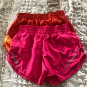 Athletic shorts (2 pair) orange and hot pink